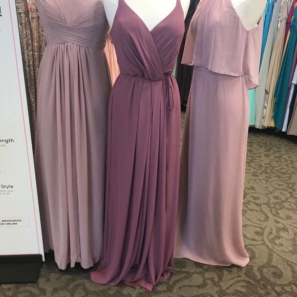 David’s bridal double strap long georgette dress - Picture 1 of 4